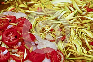 Fruits and vegetables at a farmers market