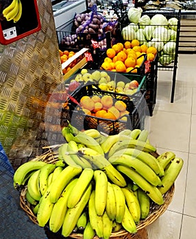 Fruits and vegetables in the grocery store