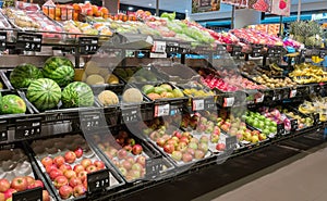 Fruits and vegetables in a Grocery store