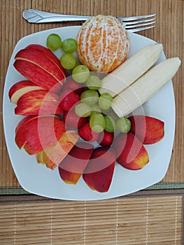 Fruits and vegetables and healthy food on the table.