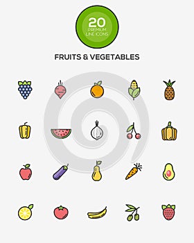 Fruits and Vegetables icons