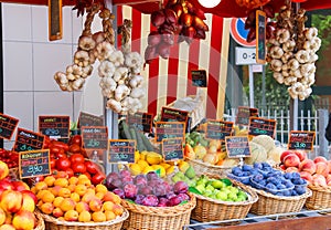 Fruits and vegetables in the Italian city market