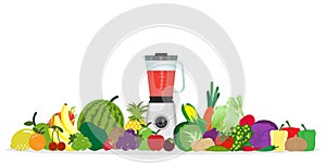 Fruits and vegetables juice with blender kitchen appliance