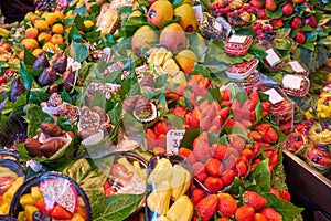Fruits and vegetables on the market
