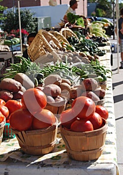 fruits and vegetables sold at a traditional market.
