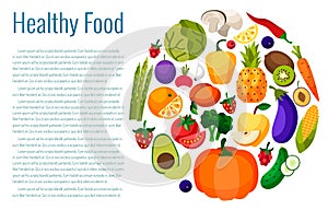 Fruits and vegetables vector illustration.