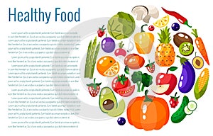 Fruits and vegetables vector illustration.