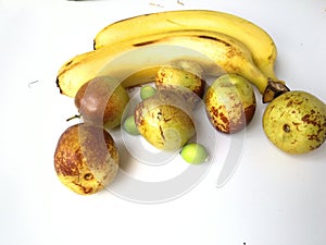 Fruits on white background