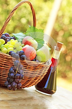 Fruits and wine