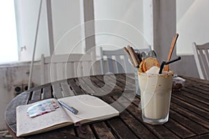 Fruitshake in cafe, travel diary photo