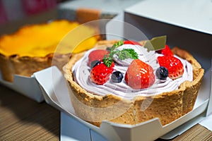 fruity berry cheese tart photo