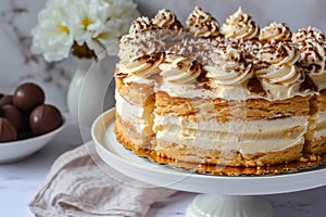 Fruity Biscuit cake cream. Generate Ai