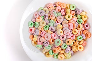 Fruity cereal in a bowl