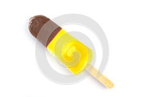 Fruity frozen popsicle with chocolate