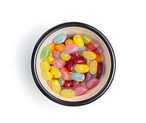 Fruity jellybeans. Tasty colorful jelly beans