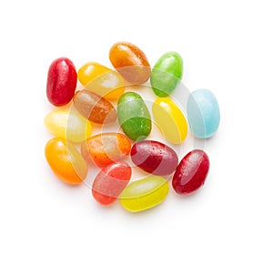 Fruity jellybeans. Tasty colorful jelly beans