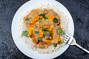 Fruity Mild Chicken Curry With Boiled Rice