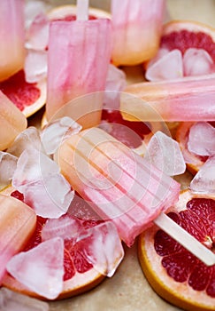 Fruity pink popsicles