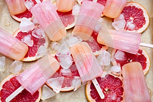 Fruity pink popsicles