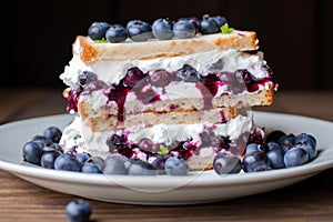 Fruity Sandwich cream blueberry. Generate Ai