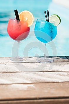 Fruity Summer Drinks By The Pool Side 