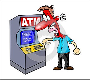 Frustated men ATM photo