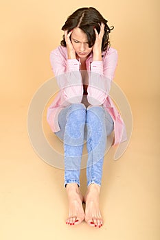 Frustrated Angry Depressed Young Woman