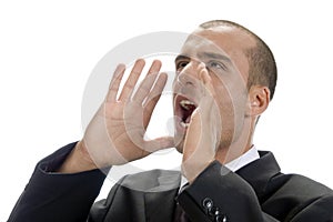 Frustrated businessman shouting