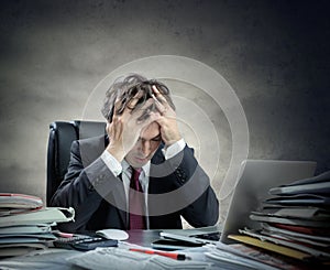 Frustrated Businessman Sitting