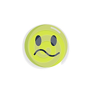 Frustrated face emoticon flat icon