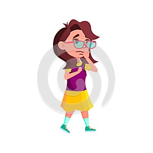 frustrated girl infant shocking from accident cartoon vector