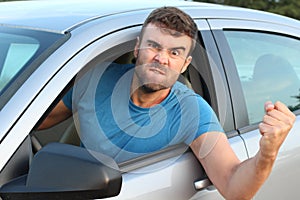 Frustrated male driver being verbally abusive photo