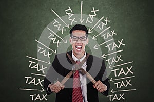 Frustrated man with tax trouble