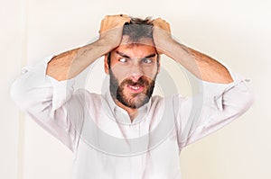 Frustrated Man Yelling photo