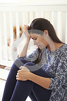 Frustrated Mother Suffering From Post Natal Depression