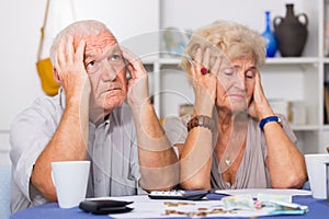 Frustrated senior couple faced financials troubles