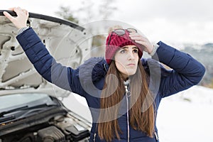 Frustrated tourist having problems with car stop working