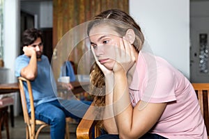 Frustrated woman in relationship difficulties with friend