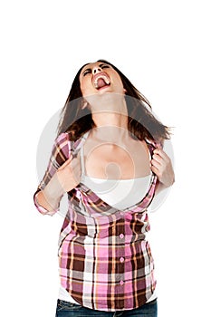 Frustrated woman screaming