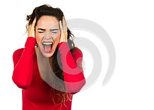 Frustrated woman screaming