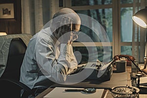 Frustrated writer experiencing a creative slowdown