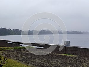 Frutillar fog over lake