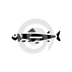 fry salmon glyph icon vector illustration