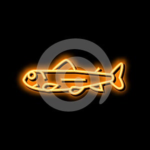 fry salmon neon glow icon illustration