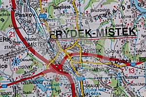 Frydek-Mistek, Czechia, on a road m