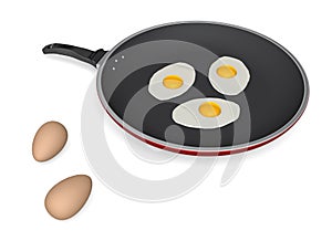 Frying eggs