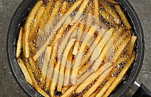 Frying french fries