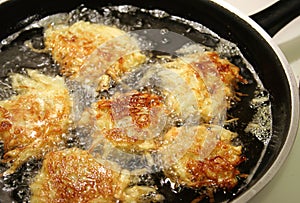 Frying Latkes For Hanukah