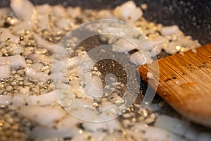 Frying onions and garlic