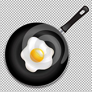 Frying Pan With Fried Eggs Isolated